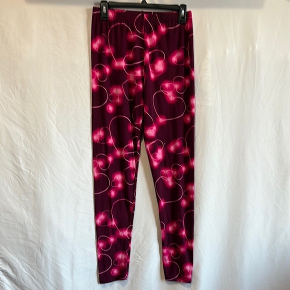 XL17 Vibrant Pink Abstract Pattern Leggings - Picture 1 of 9